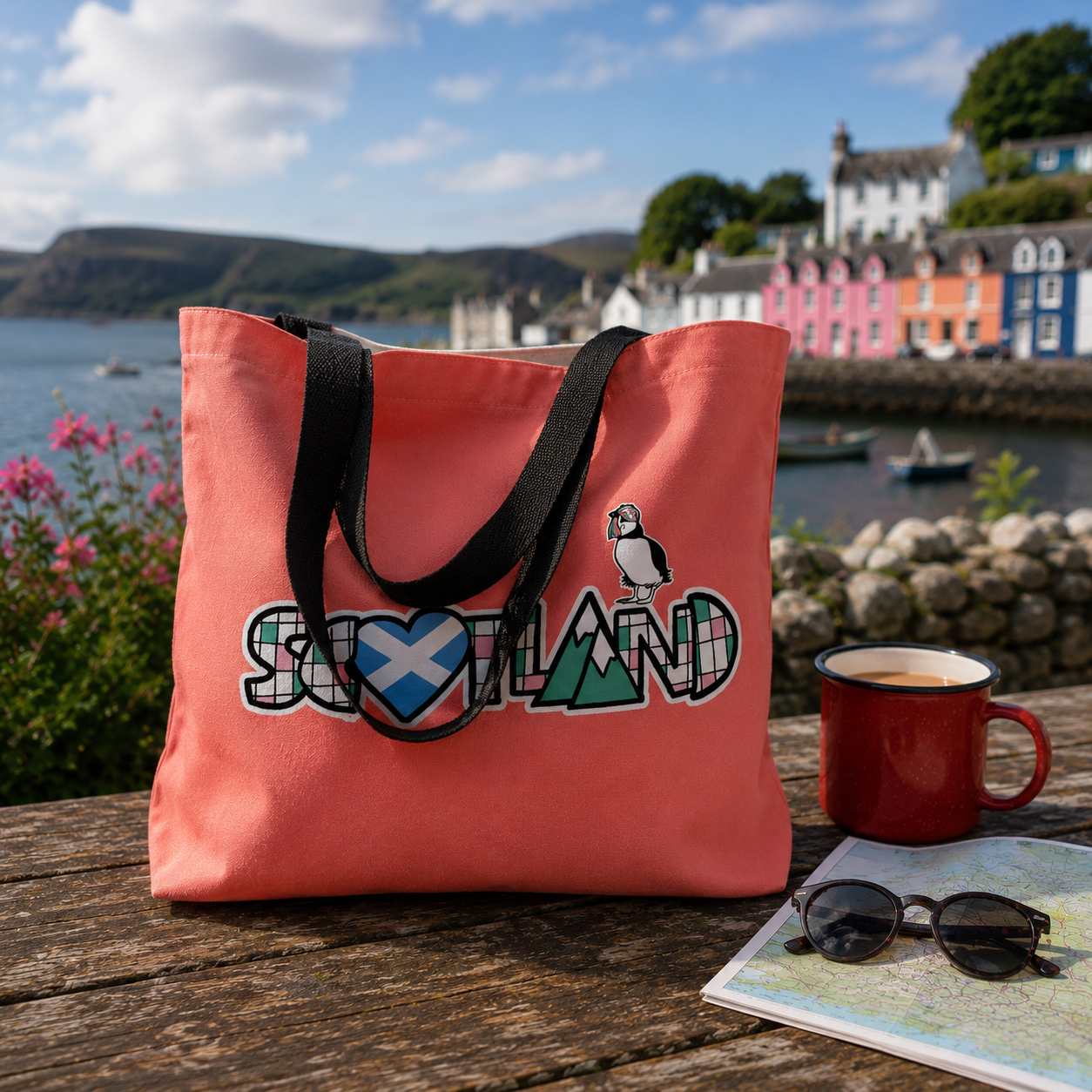 Stuck On Scotland Sturdy Tote - red