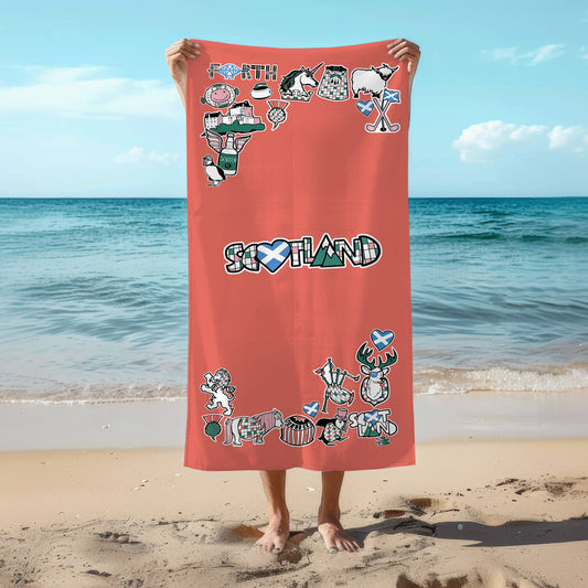 Stuck On Scotland Beach Towel
