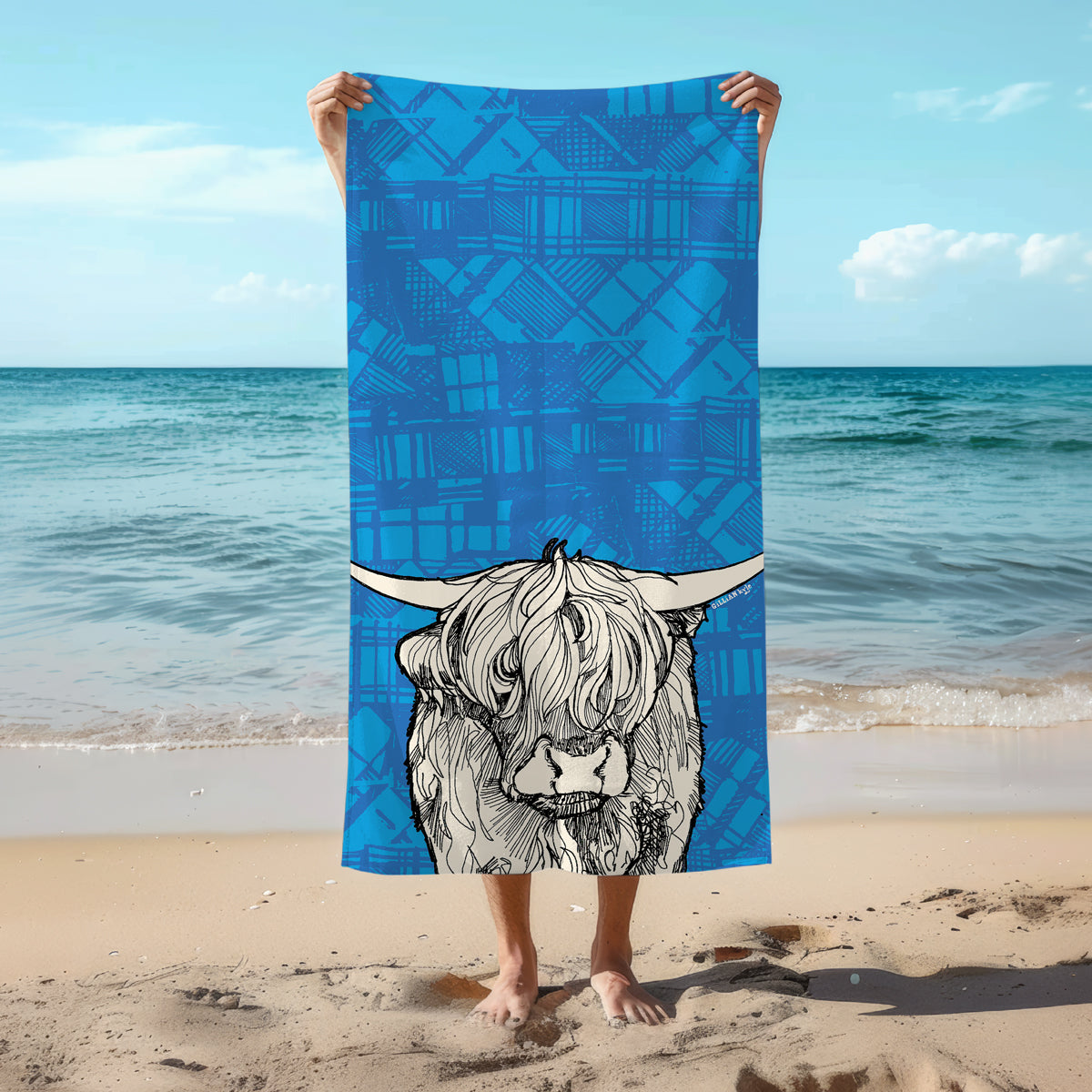 Tartan Cow Beach Towel (+ colours) (Copy)