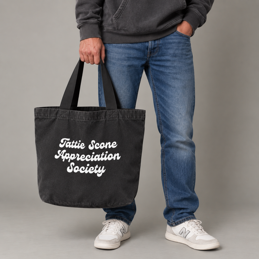 Tattie Scone Appreciation Society Shopper - vintage wash black
