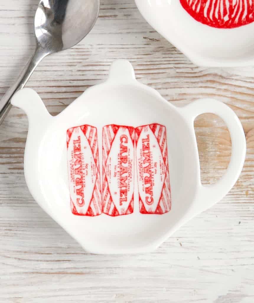 Tea Bag Tidy with Tunnock's Caramel wafer design by Gillian Kyle