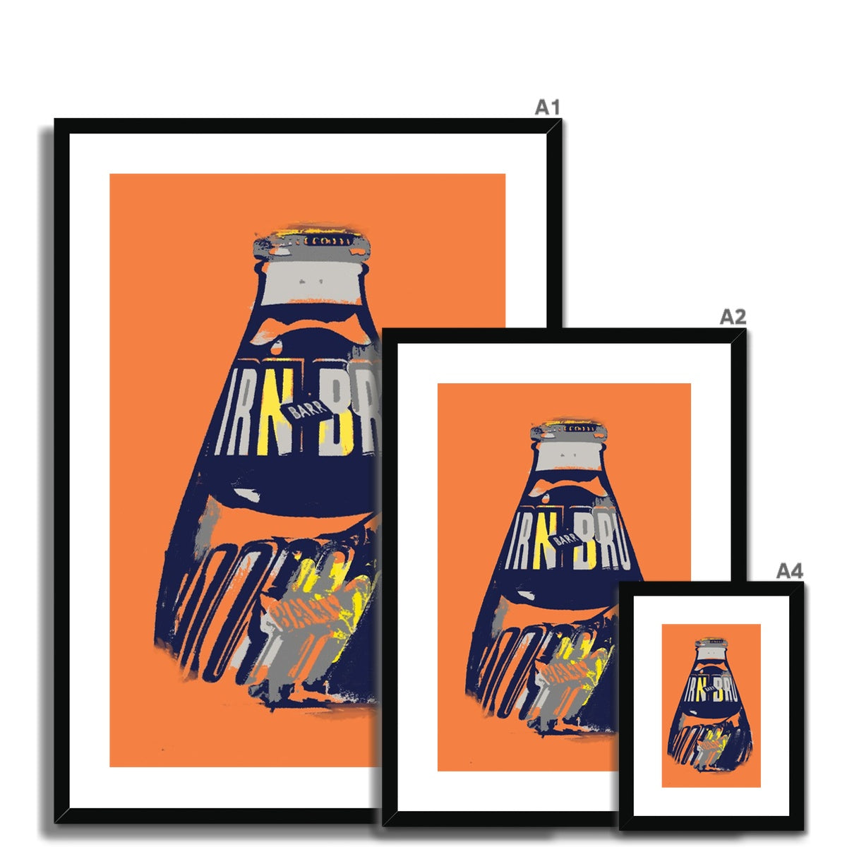 IRN-BRU Abstract Bottle Framed & Mounted Print