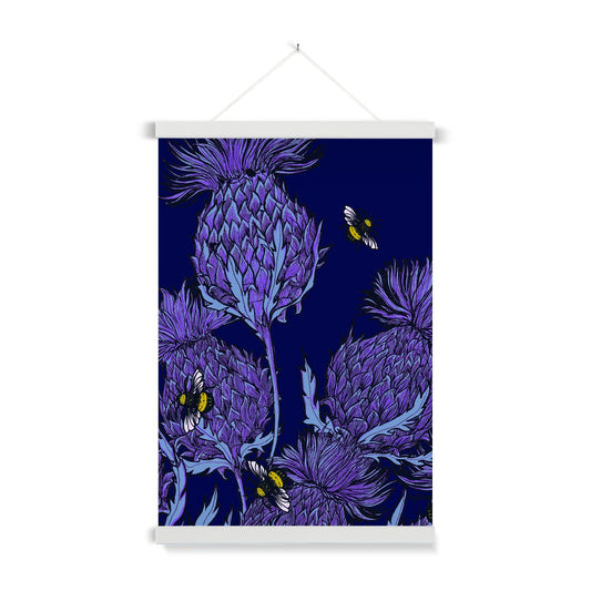 Midnight Thistle Fine Art Print with Hanger