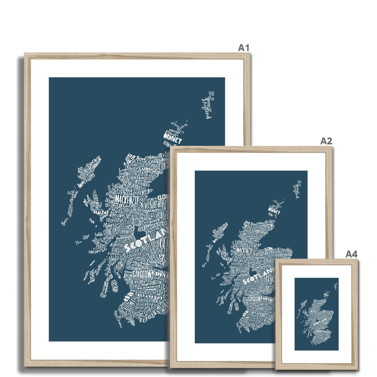 Mapped Out Petrol Blue Framed & Mounted Print