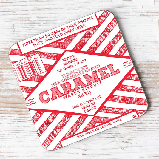 Tunnocks-caramel-wrapper-single-coaster
