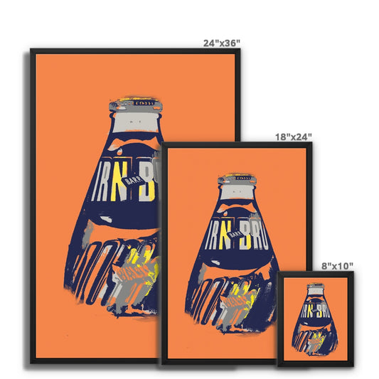 IRN-BRU Abstract Bottle Framed Canvas