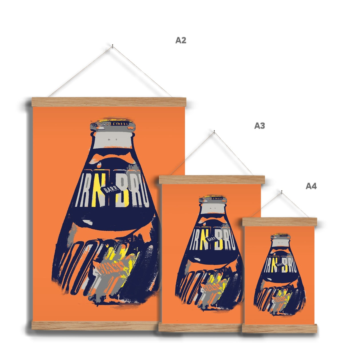 IRN-BRU Abstract Bottle Fine Art Print with Hanger