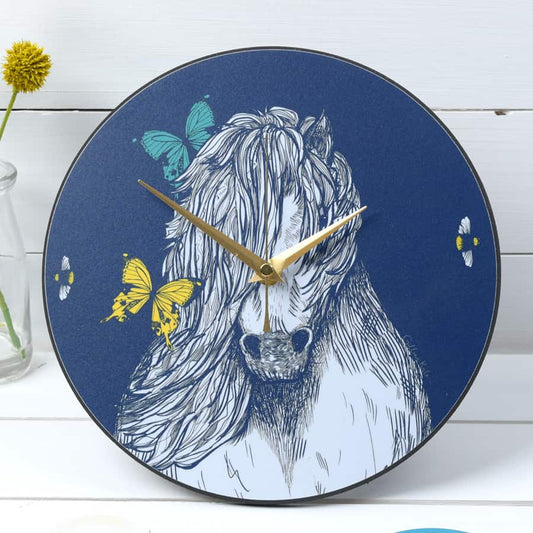 shetland-pony-butterflies-bees-clock-gillian-kyle-2