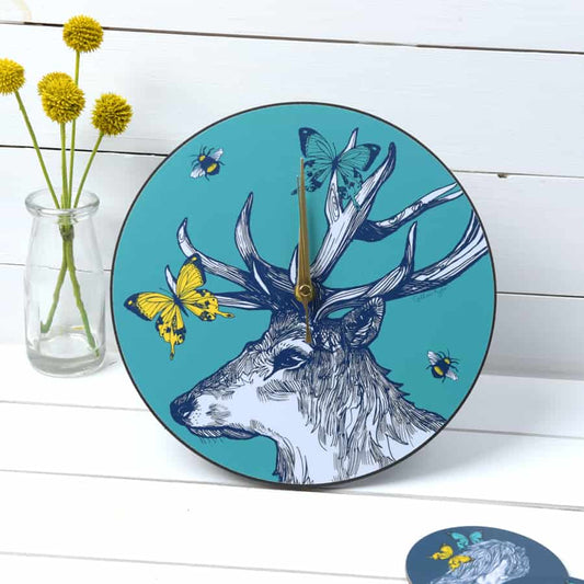 stag-butterflies-bees-clock-gillian-kyle