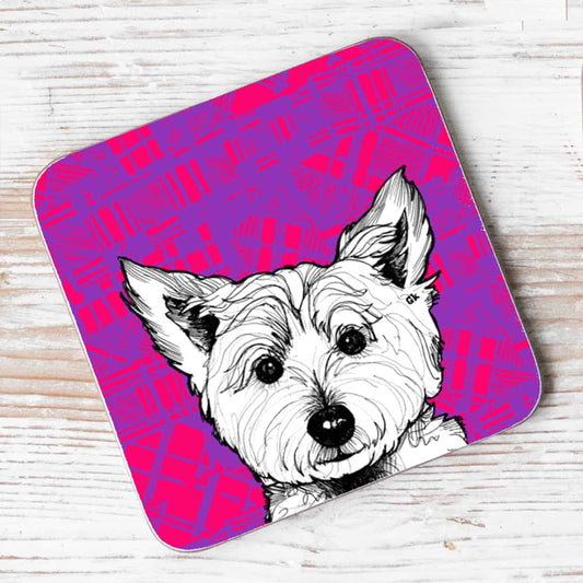 tartan-animals-westie-coaster-1-gilliankyle