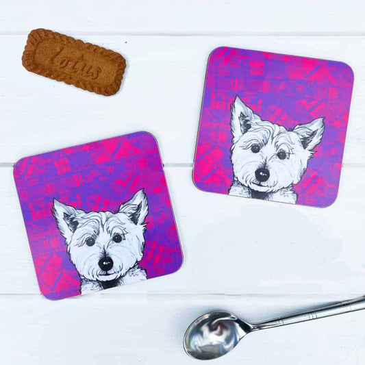 tartan-animals-westie-coasters-gilliankyle