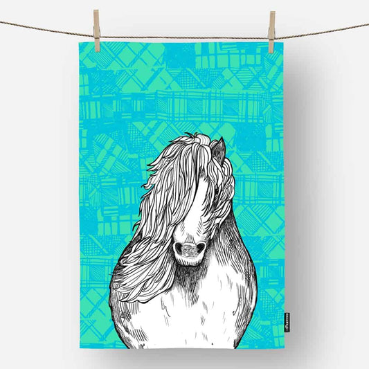 tartan-pony-tea-towel-gilliankyle