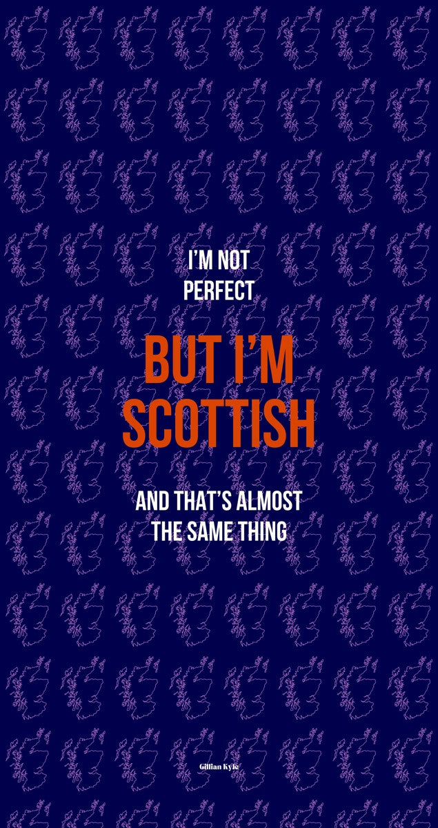 Perfectly Scottish Typography Beach Towel Purples