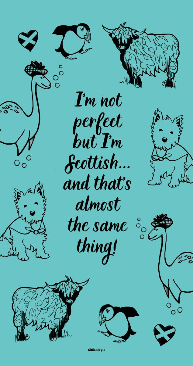 Perfectly Scottish Character Graphic Beach Towel