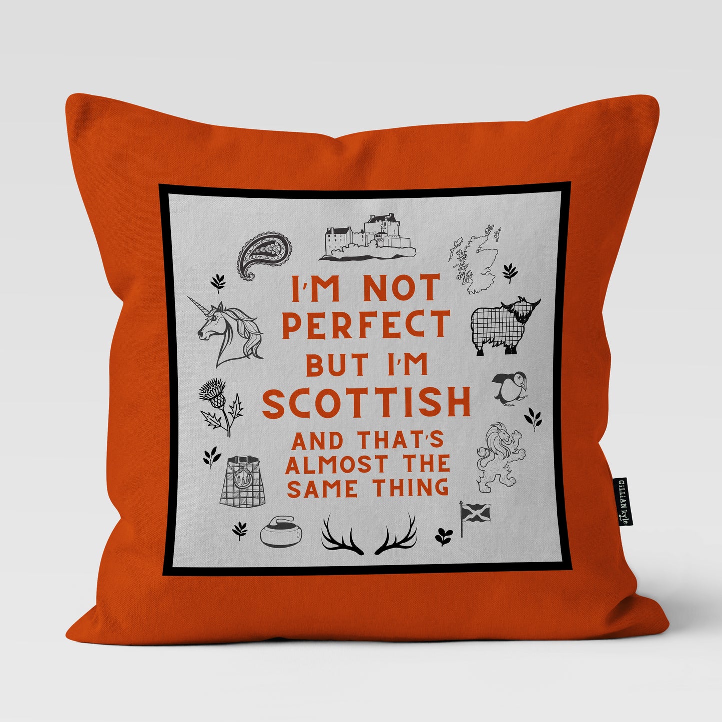 Perfectly Scottish Cushion - orange