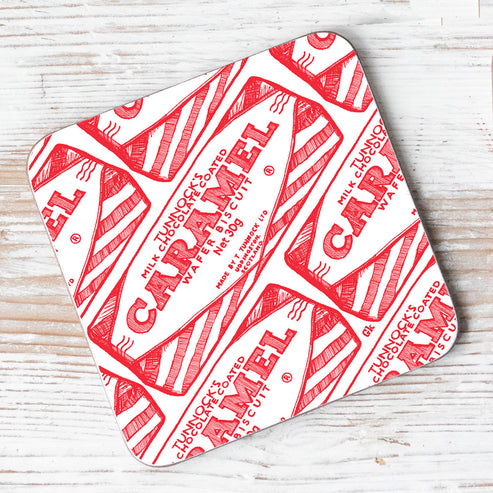 Tunnock's Tea Cake Wrapper Individual Coaster by artist Gillian Kyle ...