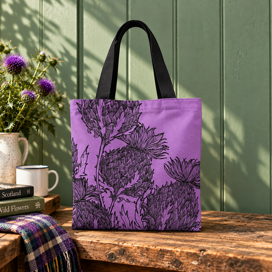 Black Thistle Heavyweight Tote - lilac