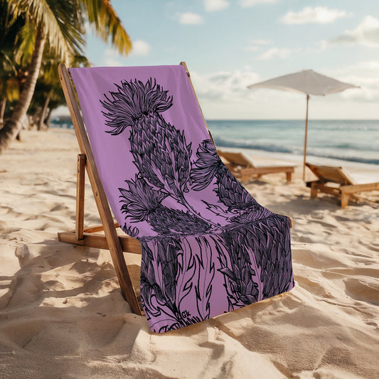 Black Thistle Beach Towel