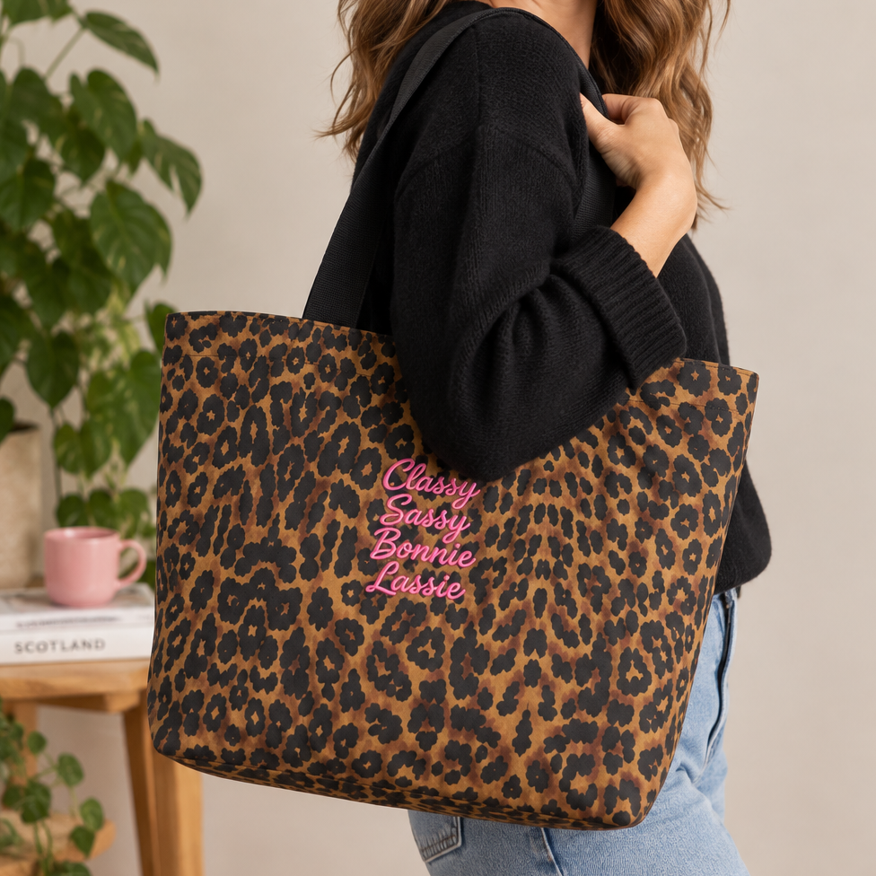 Classy Lassie Leopard Print Carryall Tote