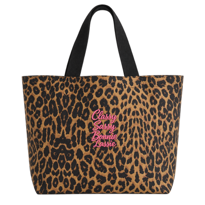 Classy Lassie Leopard Print Carryall Tote