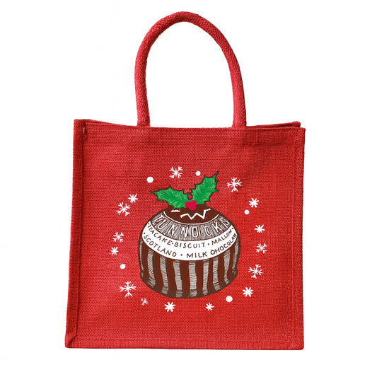 Tea Cake Xmas Pud Jute Tote