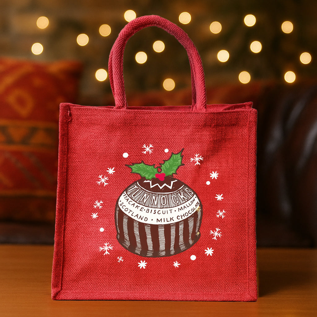 Tea Cake Xmas Pud Jute Tote