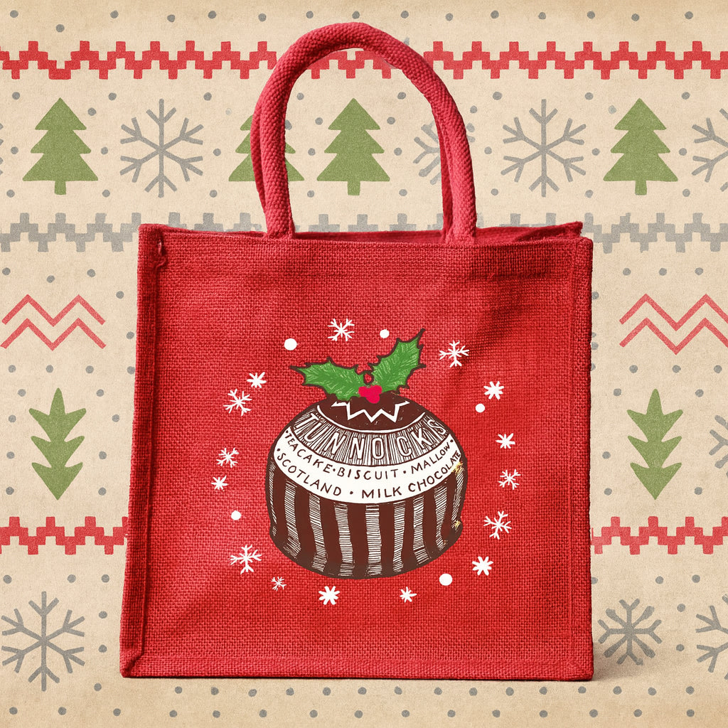 Tea Cake Xmas Pud Jute Tote