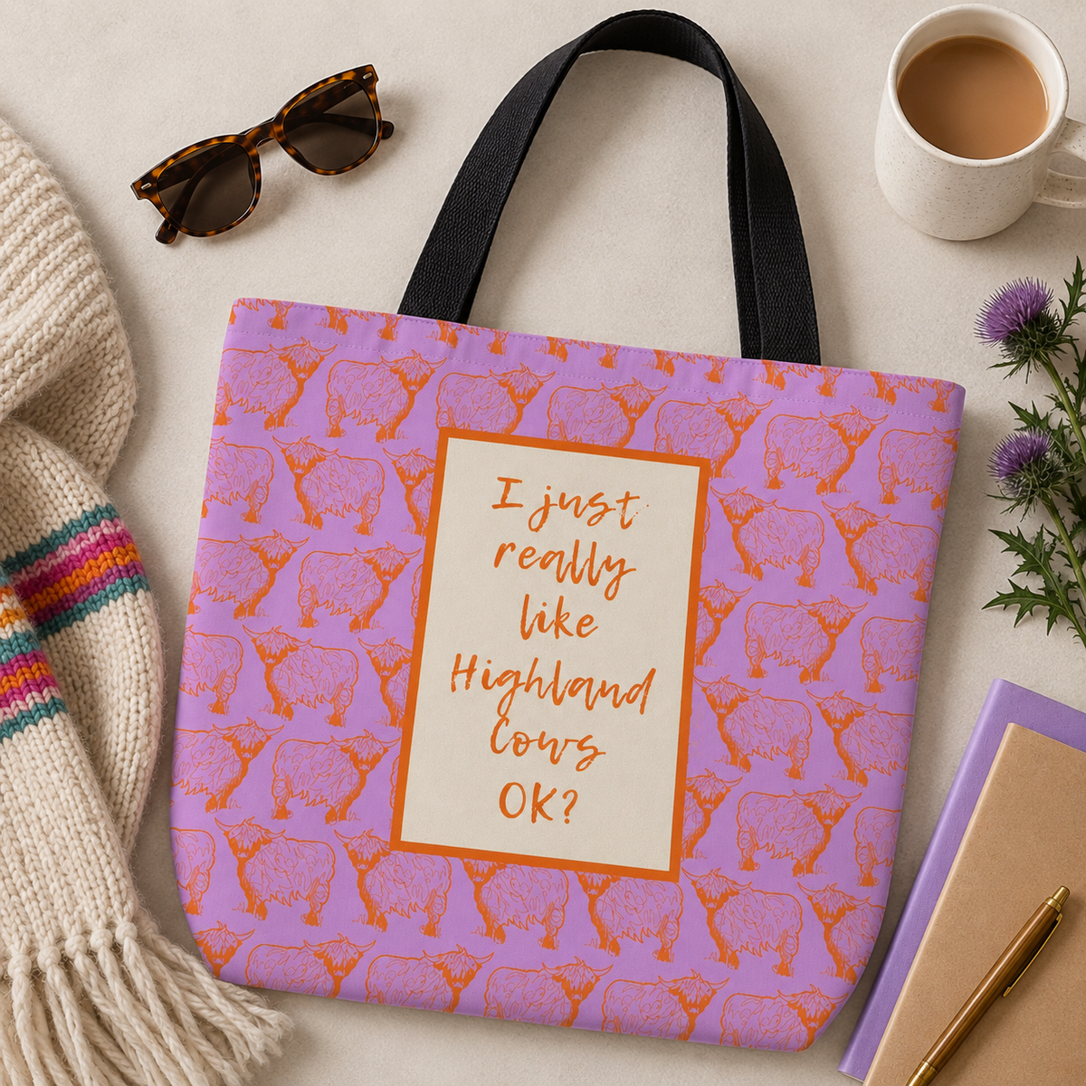 Highland Cow Confession Sturdy Tote (+colours)