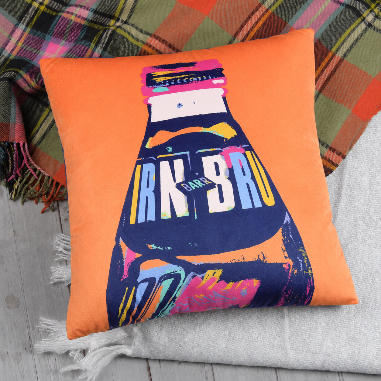 IRN-BRU Big Bottle Cushion