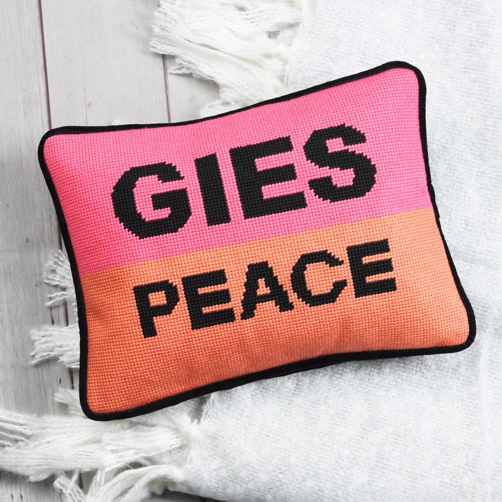Gies Peace Needlepoint Cushion