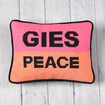 Gies Peace Needlepoint Cushion