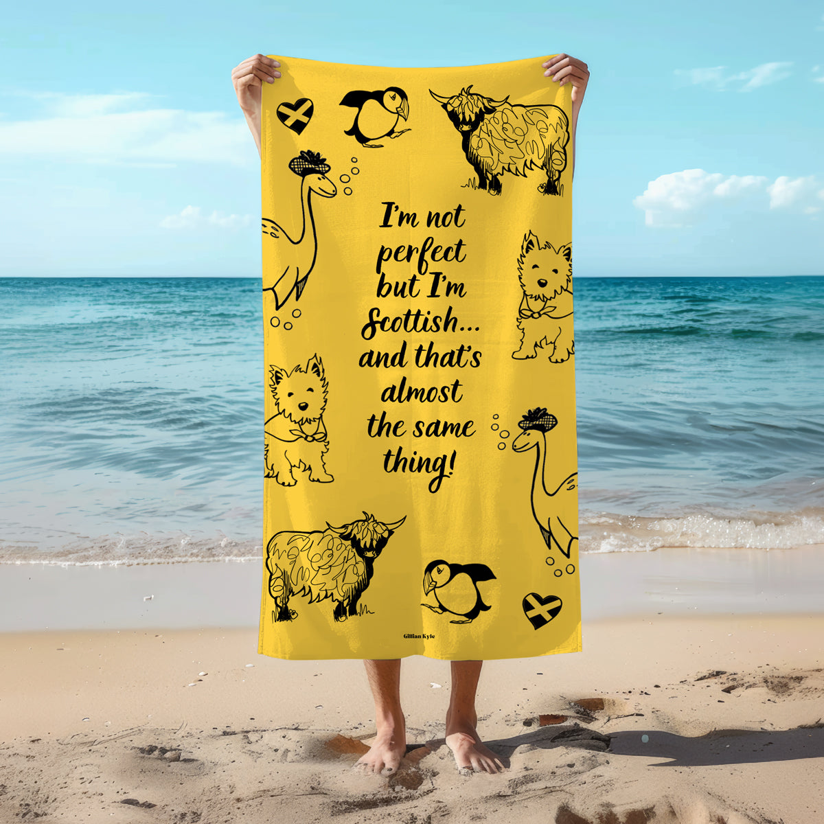 Perfectly Scottish Characters Beach Towel