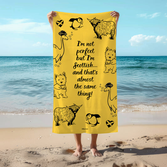Perfectly Scottish Characters Beach Towel