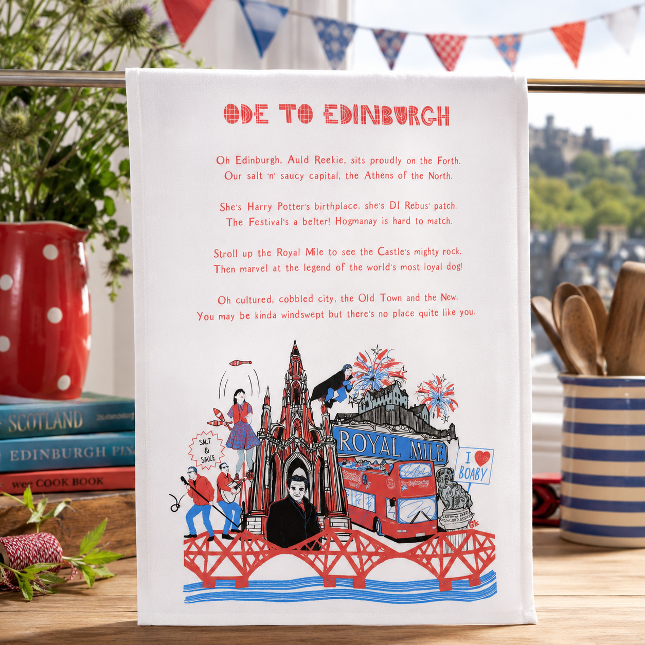 Ode to Edinburgh Tea Towel