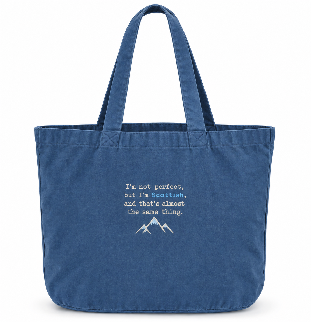 Perfectly Scottish Embroidered Denim Shopper