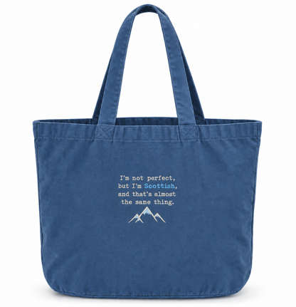 Perfectly Scottish Embroidered Denim Shopper