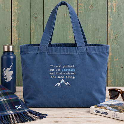 Perfectly Scottish Embroidered Denim Shopper