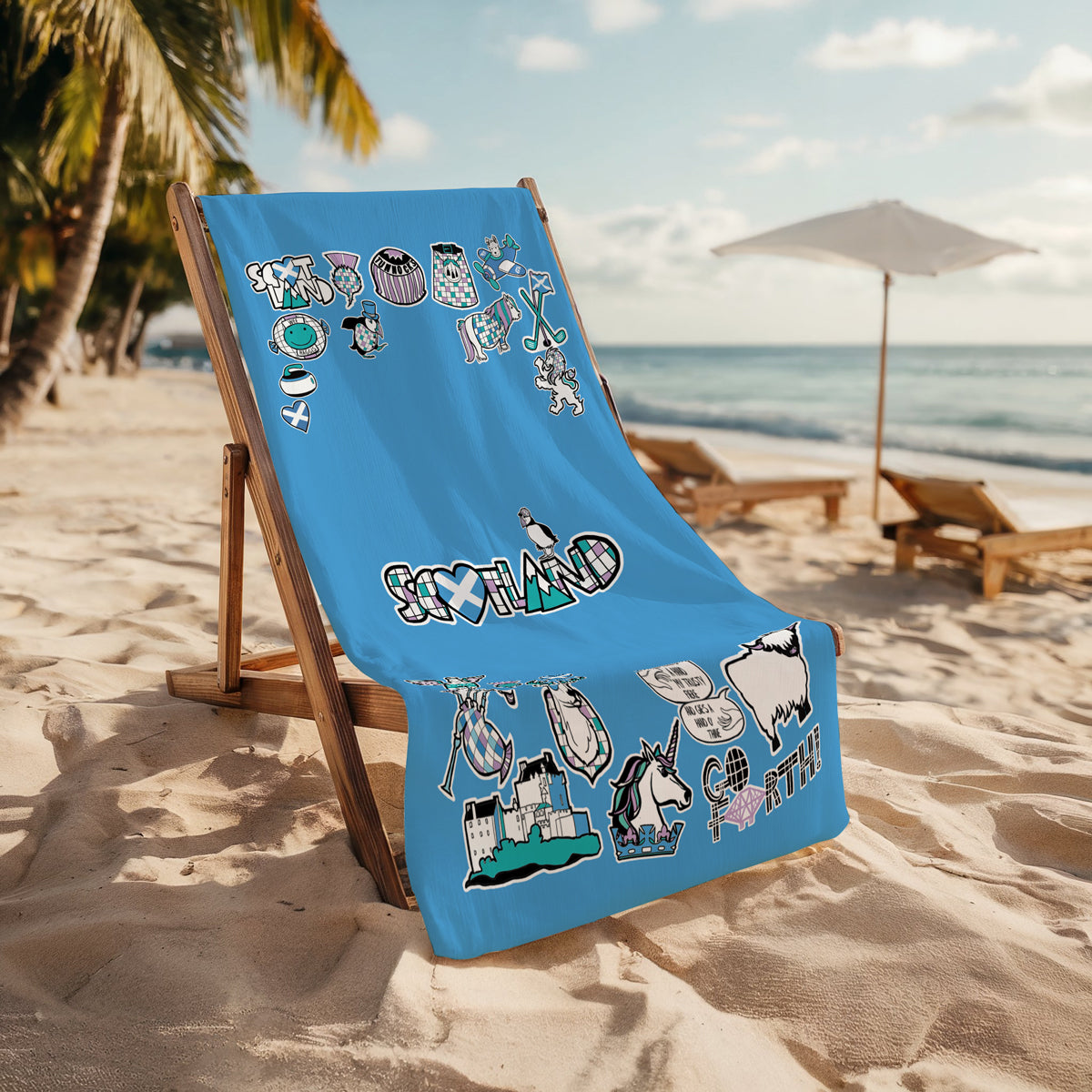 Stuck On Scotland Beach Towel