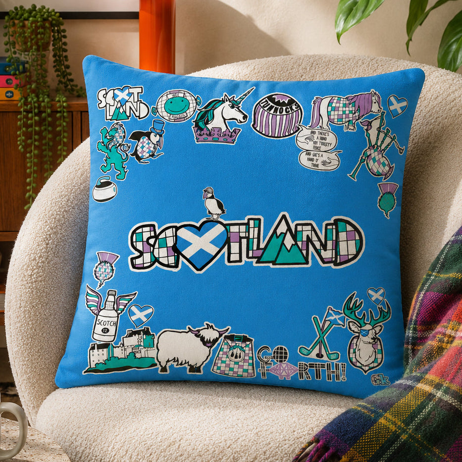 Stuck On Scotland Square Cushion