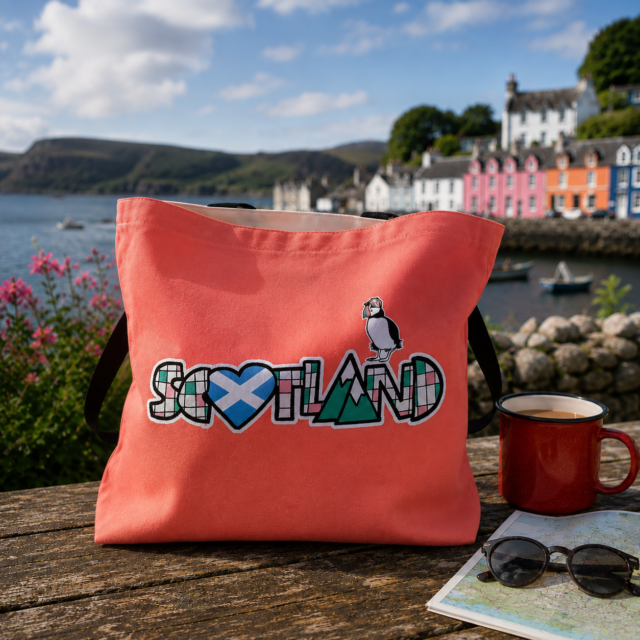 Stuck On Scotland Sturdy Tote - red