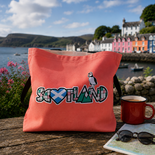 Stuck On Scotland Sturdy Tote Bag - red