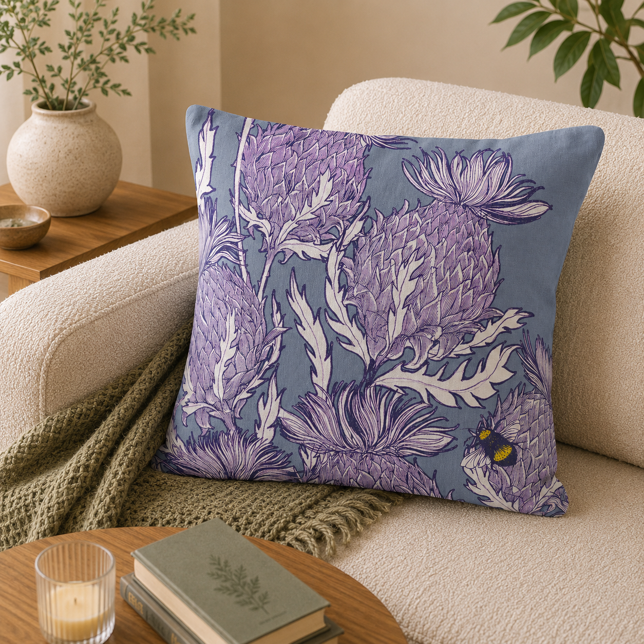 Jaggy Thistle Cushion (+colours)