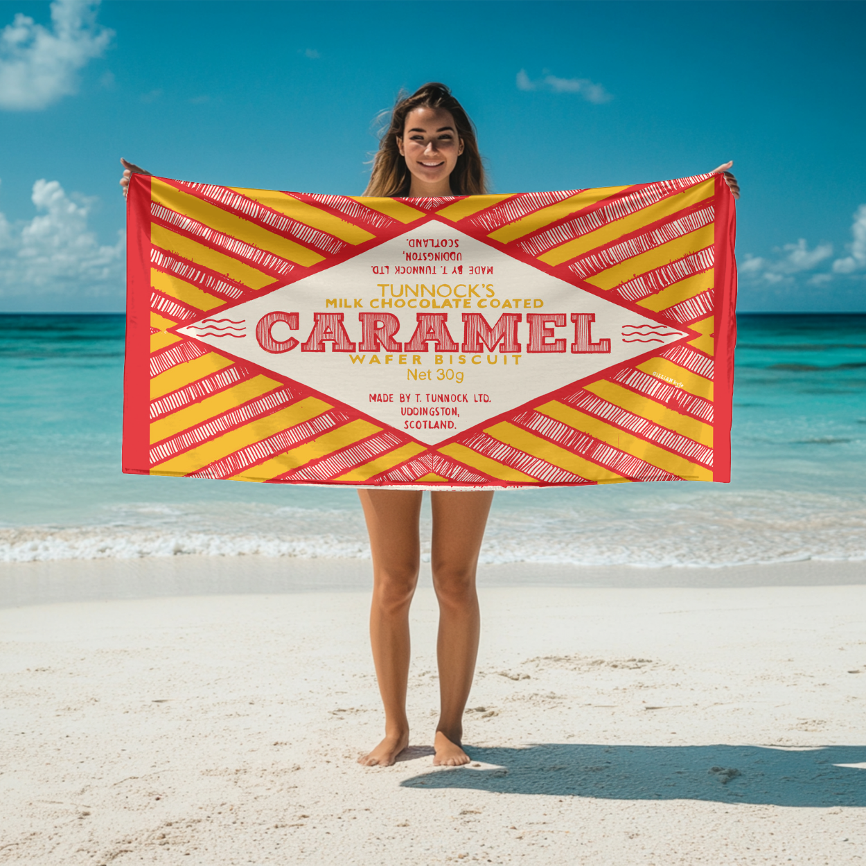 Tunnock's Caramel Wafer Beach Towel