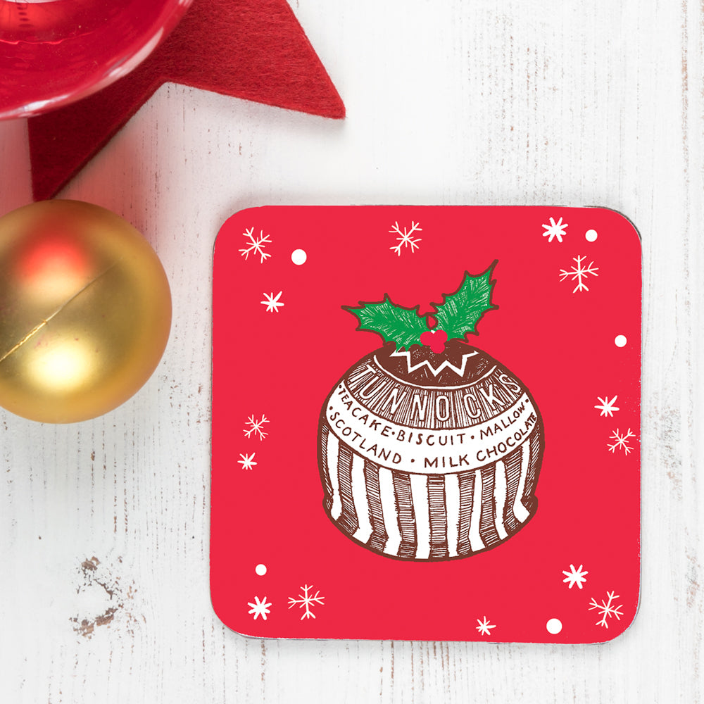 Tea Cake Christmas Pudding Individual Coaster