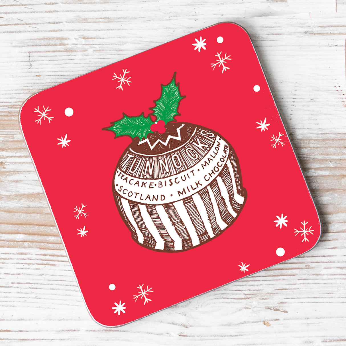 Tea Cake Christmas Pudding Individual Coaster
