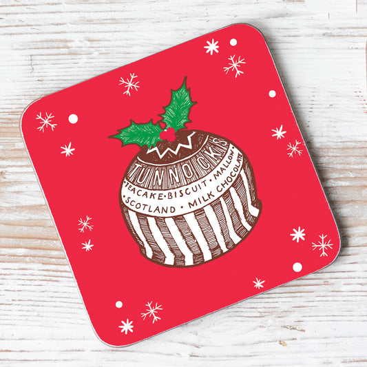 Tea Cake Christmas Pudding Individual Coaster