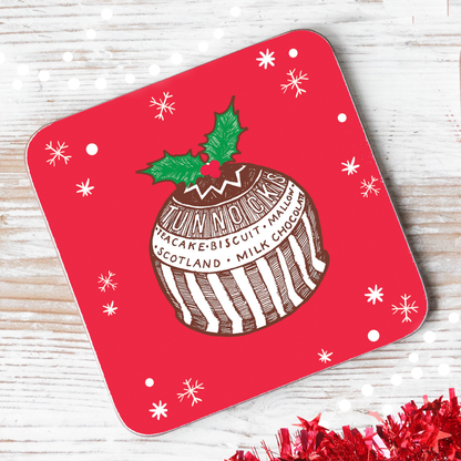 Tea Cake Christmas Pudding Individual Coaster