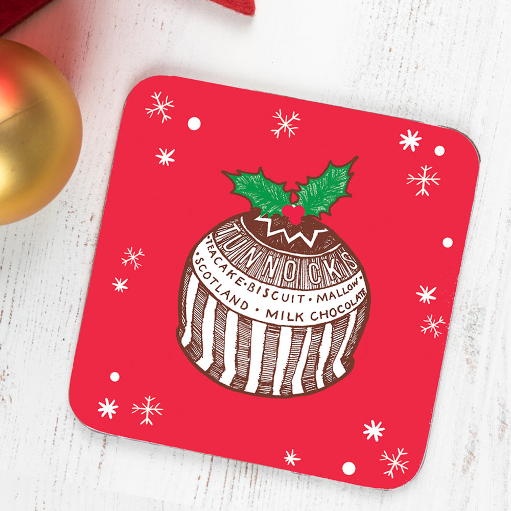Tea Cake Christmas Pudding Individual Coaster