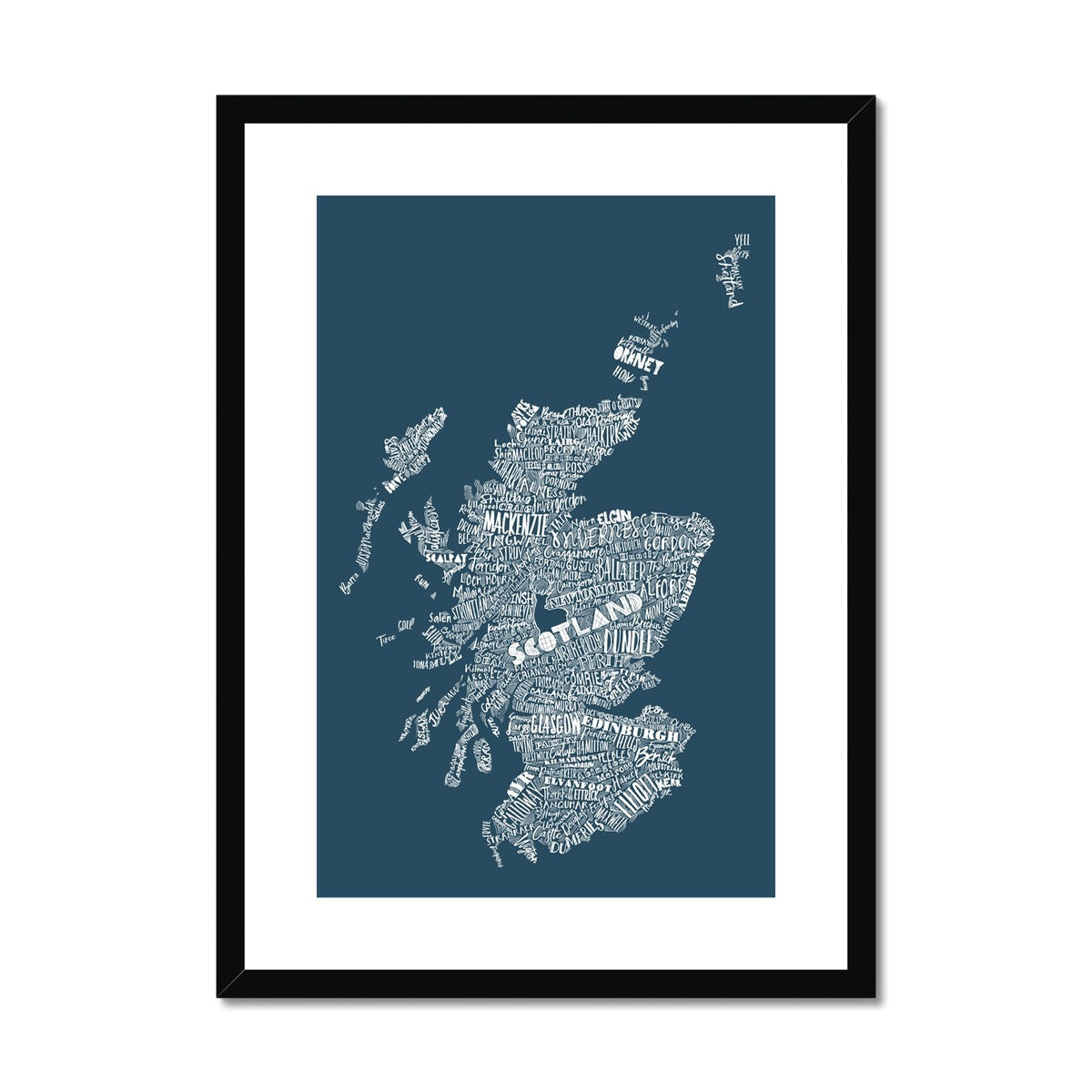Mapped Out Petrol Blue Framed & Mounted Print