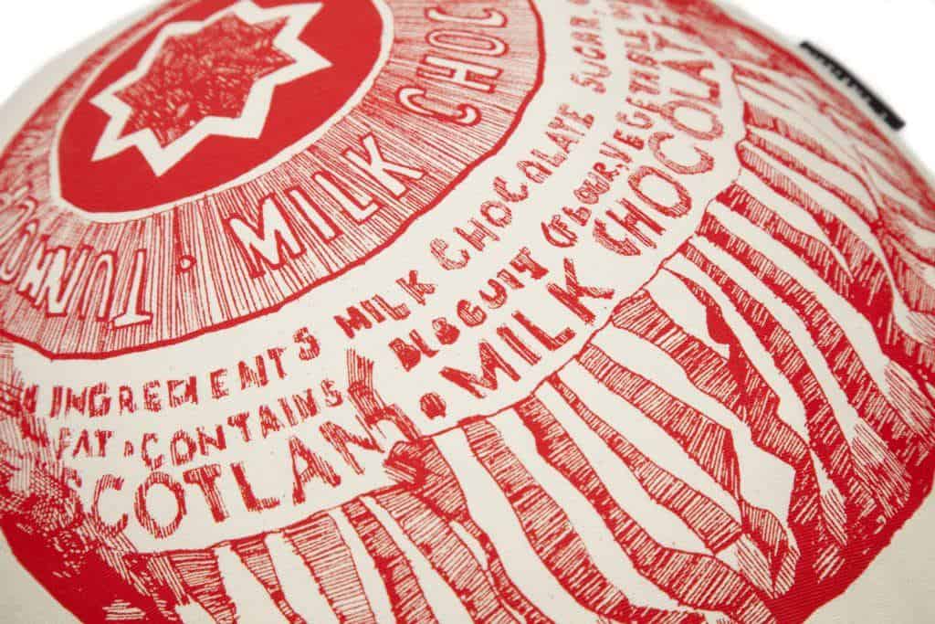 Chair Cushion with Tunnock's Tea Cake from Gillian Kyle